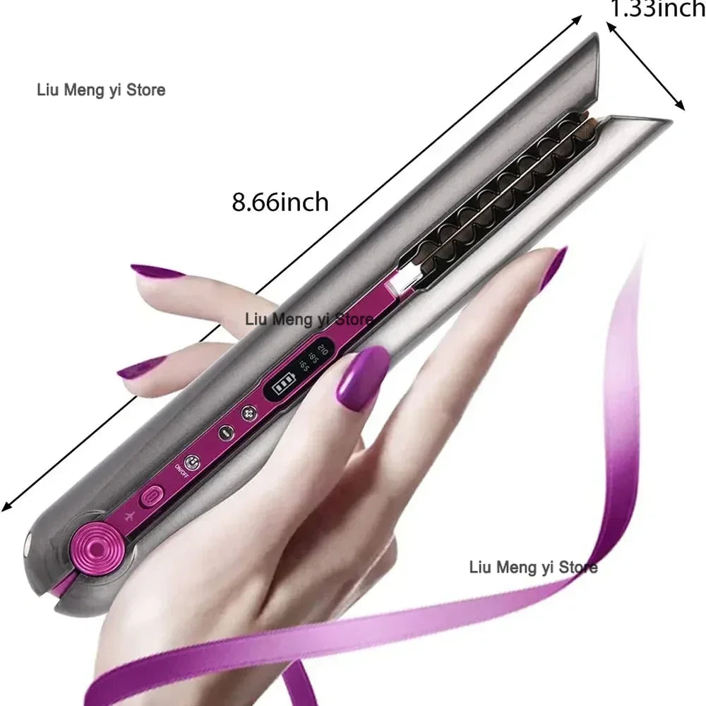 Portable Hair Straightener with Charging Base Wireless Straightening Iron Floading Plate and Comb PTC Hair Straightening Device